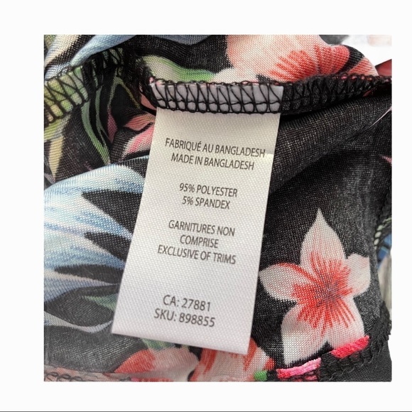 2 Dye 4 floral black sleeveless back keyhole dress - Picture 7 of 7